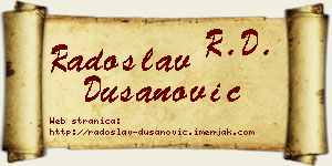 Radoslav Dušanović vizit kartica